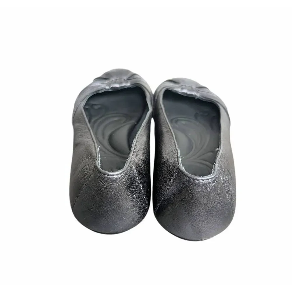 Born Adeline gunmetal silver metallic leather flats womens 9.5